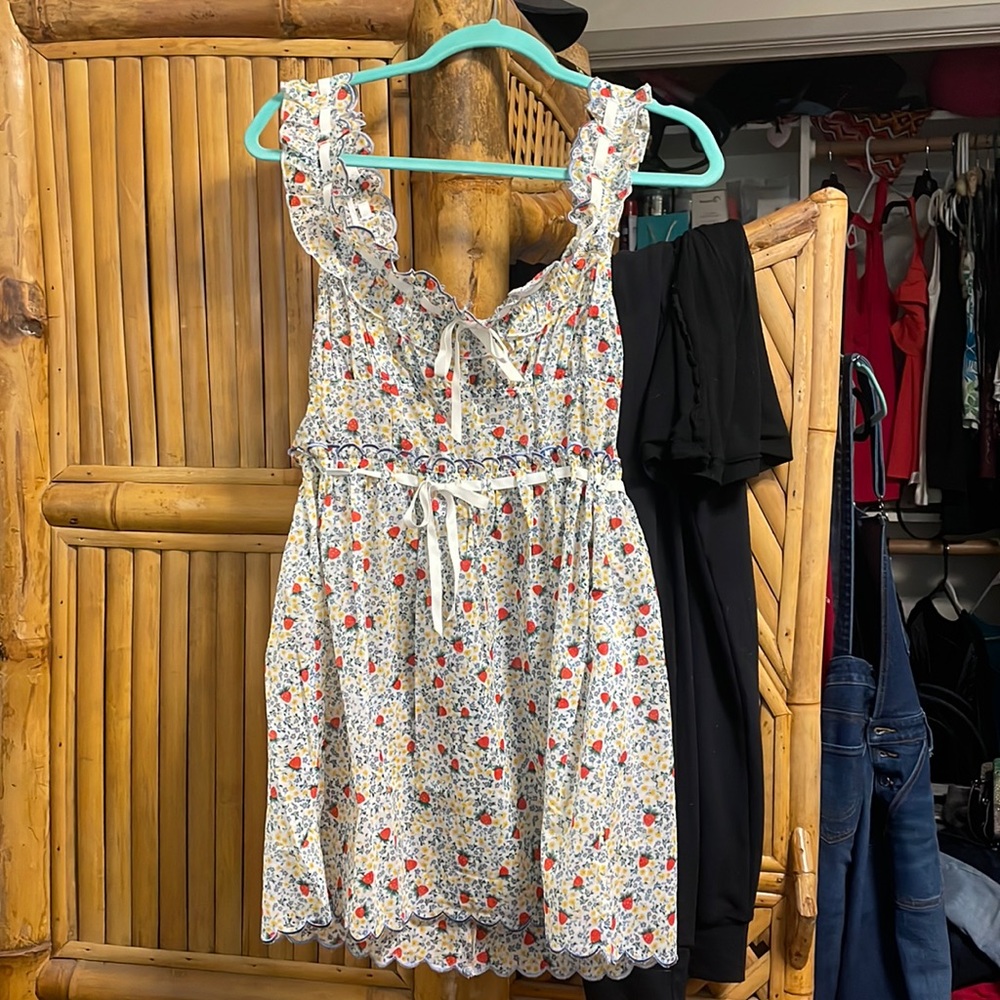 For Love and Lemons strawberry floral dress medium 🍓